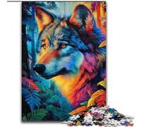 Puzzles pour Adolescents, 1000 pièces, Motif Loup Aquarelle, Jeu Stimulant, décoration Murale, Cadeaux Uniques pour Anniversaire et Noël (Taille 26x38cm)