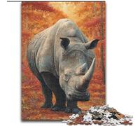 Puzzles pour Adolescents, 1000 pièces, Motif rhinocéros, activité familiale, décoration d'intérieur Unique et Cadeaux pour Les 14 Ans et Plus (Taille 26x38cm)