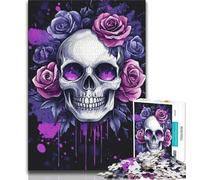 Puzzles pour Adolescents, 1000 pièces, Motif tête de Mort Rose, Puzzle Adulte, Jeu Stimulant, décoration Murale, Cadeaux Uniques pour Anniversaire et Noël (Taille 75x50cm)