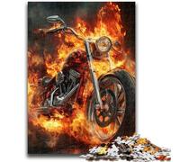 Puzzles pour Adolescents 1000 pièces Moto Flamme Design Vibrant et Unique Expérience de Puzzle relaxante et stimulante 50x75cm