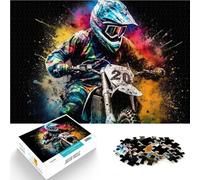 Puzzles pour Adolescents 1000 pièces Motocross extrême Jouet éducatif d'apprentissage Convient pour la décoration de Bureau 52x38cm