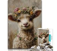 Puzzles pour Adolescents 1000 pièces Moutons Fleurs, Jouets éducatifs, Anti-Stress, Cadeaux d'anniversaire Uniques (38x26cm)