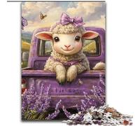 Puzzles pour Adolescents 1000 pièces Moutons Lavande, Jeu Familial Anti-Stress, défi Difficile, renforce l'amour Entre Couples (Taille 50x75cm)