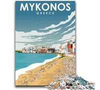 Puzzles pour Adolescents, 1000 pièces, Mykonos, Voyage en Grèce, Art, Jouet éducatif Anti-Stress, Interaction Parent-Enfant, pour Les Adolescents de 14 Ans et Plus (Taille 38x52cm)