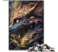 Puzzles pour Adolescents 1000 pièces, Mystérieux Dragon Volant, Anti-Stress, avec pièces entièrement emboîtables de Formes aléatoires, pour Les Enfants de 14 Ans et Plus (Taille 50x75cm)