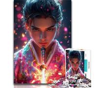 Puzzles pour Adolescents 1000 pièces Mystérieux Ninja Samouraï Puzzles pour Adultes, Relax Games est Un pour Toute la Famille (Taille 75x50cm)