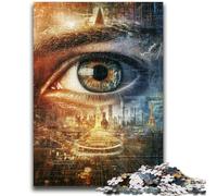 Puzzles pour Adolescents 1000 pièces Mystérieux Oeil Soulagement du Stress Défi Difficile Décoration d'intérieur Unique et Cadeaux 26x38cm
