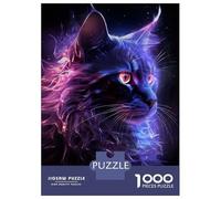 Puzzles pour Adolescents 1000 Pièces Mystical Cat(2) Puzzle À Faire Soi-même, Jouet Anti-Stress, Interaction Parent-Enfant 52x38cm/1000pcs