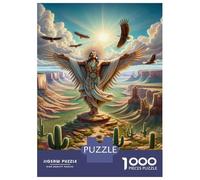 Puzzles pour Adolescents 1000 Pièces Native American Spirit Guide Puzzle Jeux Relaxants Décoration Parfaite Cadeaux Uniques d'anniversaire Et De Noël 52x38cm/1000pcs