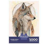 Puzzles pour Adolescents 1000 Pièces Native American Wolf Puzzles pour Adolescents, Jouet, Décoration Murale, Jeu De Course De Vitesse, Cadeau Stimulant 70x50cm/1000pcs