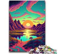 Puzzles pour Adolescents 1000 pièces Nature psychédélique Entraînez Votre Cerveau et Vos Mains Interaction Parent-Enfant pour Les 14 Ans et Plus 50x75cm