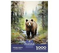 Puzzles pour Adolescents 1000 Pièces Nature's Majesty Grizzly Bear in Forest Puzzle Jeu Familial Décoration Parfaite Cadeaux Uniques pour Anniversaire Et Noël 52x38cm/1000pcs