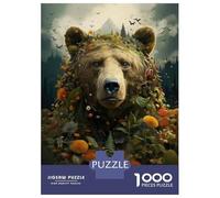 Puzzles pour Adolescents 1000 Pièces Nature's Majesty The Bear in Bloom Puzzle pour Adolescents Améliore La Mémoire Difficile À Compléter Jeu Stimulant Jouets 70x50cm/1000pcs