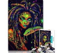 Puzzles pour Adolescents 1000 pièces Neon Anime Snake Girl, Anti-Stress Staycation Kill Time Enhance Love Between Couples (38x26cm)
