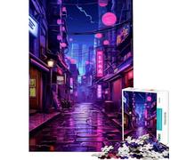 Puzzles pour Adolescents 1000 pièces Néon Cyberpunk Japon Puzzles Adultes Jouet Décoration Murale Vacances à la Maison Activités Amusantes pour Passer Le Temps à la Maison (Dimensions 38x52cm)