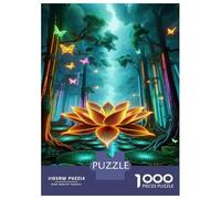 Puzzles pour Adolescents 1000 Pièces Neon Forest Glowing Lotus Puzzles pour Adultes - Décoration Murale - Décoration Parfaite - Cadeaux Uniques d'anniversaire Et De Noël 70x50cm/1000pcs