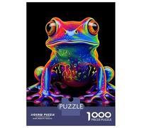 Puzzles pour Adolescents 1000 Pièces Neon Frog Puzzle pour Adultes - Jouets Anti-Stress - Décoration Intérieure - Cadeaux Anti-Stress 38x26cm/1000pcs