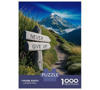 Puzzles pour Adolescents 1000 Pièces Never Give Up Puzzles pour Adultes Jeu Manuel pour S'amuser en Famille Activités Amusantes À La Maison, 38x26cm/1000pcs