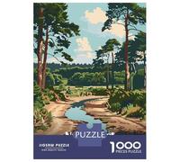 Puzzles pour Adolescents 1000 Pièces New Forest England Vintage Puzzles pour Adolescents - Améliorez Votre Mémoire pour Un Anniversaire Ou Noël - Jeu Au Design Magnifique 52x38cm/1000pcs