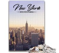 Puzzles pour Adolescents 1000 pièces New York City, Difficiles et stimulants, avec Affiche et fiche de Questions correspondantes, pour Les 14 Ans (Taille 50x70cm)