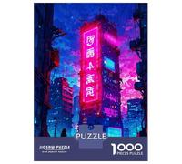 Puzzles pour Adolescents 1000 Pièces Night City Neon Puzzle pour Adultes Jeux Relaxants Décoration Intérieure Cadeaux Uniques pour Anniversaire Et Noël 70x50cm/1000pcs