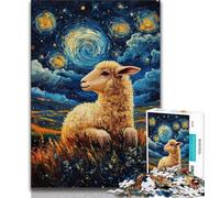 Puzzles pour Adolescents 1000 pièces Night Sky Moutons du Ciel Nocturne, Jeux éducatifs, décoration de la Maison, Jeu éducatif pour Anniversaire, Noël (75x50cm)