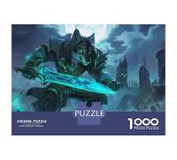 Puzzles pour Adolescents 1000 Pièces Night Wolf Warrior with Sword Puzzles pour Adolescents - Améliorez Votre Mémoire pour Un Anniversaire Ou Noël - Jeu Au Design Magnifique 38x26cm/1000pcs