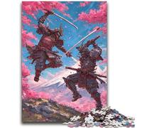 Puzzles pour Adolescents 1000 pièces Ninja au Pied du Mont Fuji Design Dynamique et Unique Expérience de Puzzle relaxante et stimulante 26x38cm
