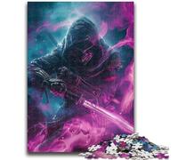 Puzzles pour Adolescents 1000 pièces Ninja néon Japonais Jeu éducatif Familial Décoration Murale Cadeaux d'anniversaire et de Noël Uniques 26x38cm