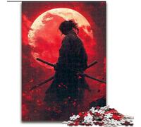 Puzzles pour Adolescents 1000 pièces Ninja sous la Lune de Sang, Aide Le Cerveau à exercer des Jouets addictifs pour cultiver la Patience Collection d'artistes, Beaux-Arts 38x26cm