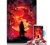 Puzzles pour Adolescents 1000 pièces Ninja sous la Lune de Sang, Jeu éducatif Familial, décoration Murale, Cadeaux d'anniversaire et de Noël Uniques (38x26cm)