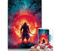Puzzles pour Adolescents 1000 pièces Ninja sous la Lune de Sang, Jouets éducatifs et Amusants à la Maison, Cadeaux d'anniversaire et de Voyage (38x26cm)