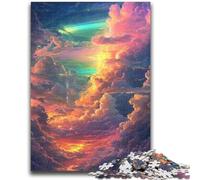 Puzzles pour Adolescents 1000 pièces Nuages colorés Aidez Le Cerveau à exercer Jouets addictifs pour cultiver la Patience Convient aux Couples 26x38cm