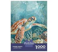 Puzzles pour Adolescents 1000 Pièces Ocean Life Sea Turtle Puzzle Jeux Relaxants Défi Difficile Activités Amusantes À La Maison 70x50cm/1000pcs