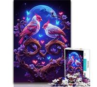 Puzzles pour Adolescents 1000 pièces Oiseaux Amoureux de la Saint-Valentin Puzzles pour Adultes Jeux Amusants en Famille idéal comme Cadeau pour Toute la Famille 26x38cm