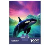 Puzzles pour Adolescents 1000 Pièces Orca Whale Killer Northern Puzzles pour Adolescents Jeux Relaxants Course De Vitesse Manuelle Est Idéal comme Cadeau 70x50cm/1000pcs