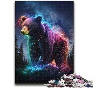 Puzzles pour Adolescents 1000 pièces Ours Brun Fluo pour Les 14 Ans et Plus Défi éducatif Activités Amusantes à la Maison, Cadeaux d'anniversaire, Cadeaux de Voyage 50x75cm
