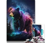Puzzles pour Adolescents 1000 pièces Ours Brun Fluo Puzzles Adultes, Relax Games est Un pour Toute la Famille (Taille 75x50cm)
