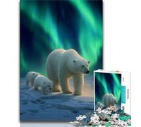 Puzzles pour Adolescents 1000 pièces Ours Polaires, Jouets de Divertissement Familial avec Affiche et fiche de Questions-réponses Assorties (38x26cm)