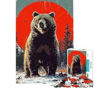 Puzzles pour Adolescents 1000 pièces Ours Vintage Puzzles pour Adolescents Jeux Amusants Découpe de précision Cadeau Unique pour Un Anniversaire (Taille 38x52cm)