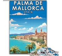 Puzzles pour Adolescents 1000 pièces Palma de Majorque Espagne, Jeu Stimulant, Jouets, décoration Murale, Cadeaux d'anniversaire et de Noël Uniques 26x38cm
