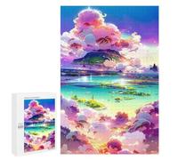 Puzzles pour adolescents 1000 pièces Palmier Adorned Clouds Overwater Puzzle Anti-stress, Décoration parfaite, Activités Amusantes pour la Maison, 1000 pièces