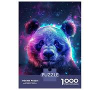 Puzzles pour Adolescents 1000 Pièces Panda Animal Space Puzzle pour Adultes Jeux Relaxants Vacances À La Maison Passer Le Temps Difficile À Compléter 38x26cm/1000pcs