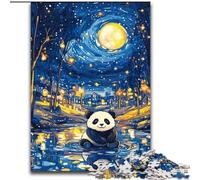 Puzzles pour Adolescents 1000 pièces Panda du Ciel Nocturne, entraînez Votre Cerveau et Vos Mains Cadeaux d'anniversaire et Cadeaux Uniques pour Les 14 Ans et Plus (Taille 50x75cm)
