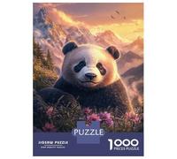 Puzzles pour Adolescents 1000 Pièces Panda in Mountain Flowers Puzzles pour Adultes Jeux Relaxants Analyse Et Logique Difficulté Et Défi 52x38cm/1000pcs
