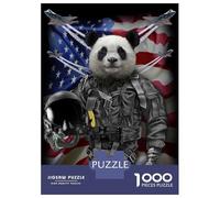Puzzles pour Adolescents 1000 Pièces Panda Jet Fighter Pilot Puzzle pour Adultes Jeux Relaxants Décoration Intérieure Cadeaux Uniques pour Anniversaire Et Noël 52x38cm/1000pcs
