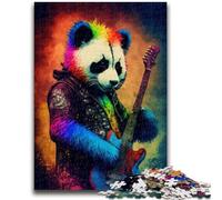 Puzzles pour Adolescents 1000 pièces Panda Jouant de la Guitare Puzzle 1000 pièces, Jeux éducatifs Décoration d'intérieur Convient pour la décoration de Bureau (75x50cm)