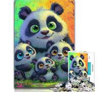 Puzzles pour Adolescents 1000 pièces Panda, Jouets de Divertissement Familial avec Affiche et fiche de Questions-réponses Assorties (75x50cm)