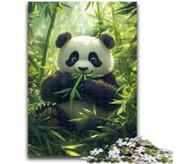 Puzzles pour Adolescents 1000 pièces Panda Mangeant du Bambou Jouet éducatif Anti-Stress Interaction Parent-Enfant pour et 14 Ans 26x38cm