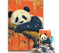 Puzzles pour Adolescents 1000 pièces Panda Rampant Mignon 1000 pièces pour Adolescents, Staycation Kill Time avec Affiche Assortie et Feuille de Questions (Taille 38x26cm)